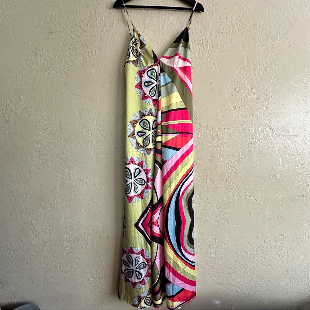 Fashion Luxe Multicolor Maxi Dress - Lime Green, Pink, Blue, Black